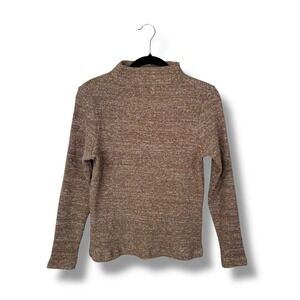Rita‎ Row Knit Mock Neck Long Sleeve Top Tan Brown Neutral Womens Size S